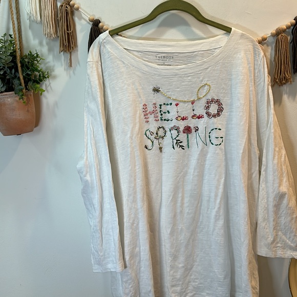 Talbots Hello spring quarter sleeve tshirt - Picture 6 of 10
